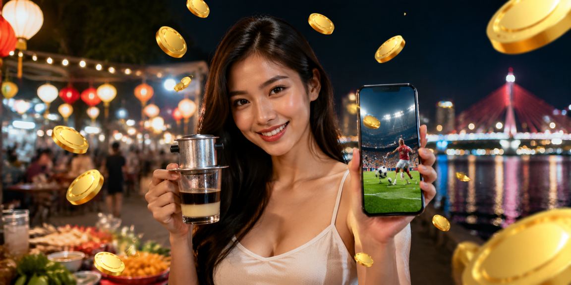 Người chơi cá cược thể thao bên ly cà phê tại Đà Nẵng buổi sáng