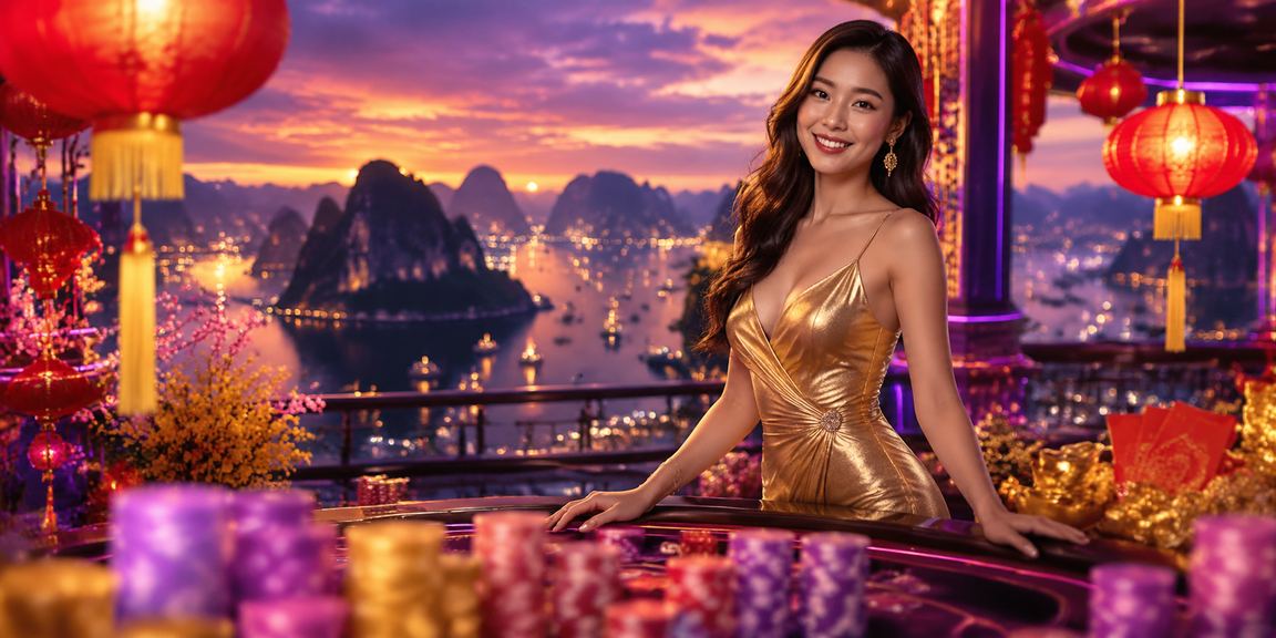 Phong bì đỏ và đèn lồng trang trí lễ hội tại vịnh Hạ Long, biểu tượng ưu đãi mùa Tết